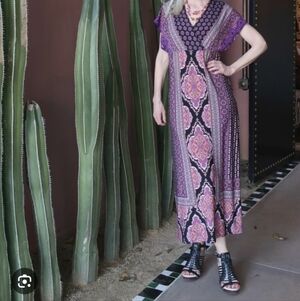 Chicos,Elegant Purple and Pink Maxi Dress